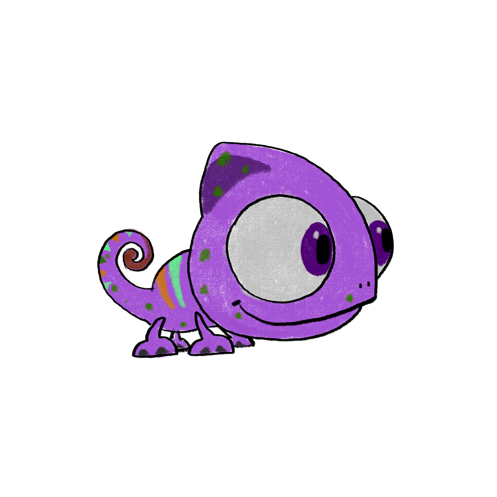 Personagem de Camaleão Colorido